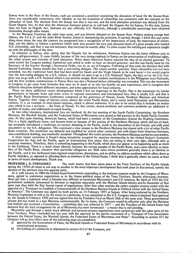 Proceedings: Conference on Recent Developments in United States - Offshore Areas Relations (March 1982) - Page 67