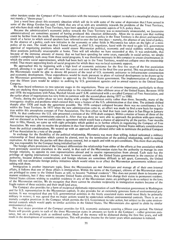 Proceedings: Conference on Recent Developments in United States - Offshore Areas Relations (March 1982) - Page 71