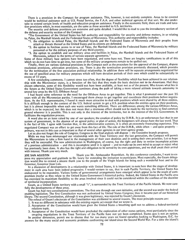 Proceedings: Conference on Recent Developments in United States - Offshore Areas Relations (March 1982) - Page 72