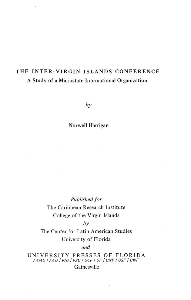 The Inter-Virgin Islands Conference - Page i