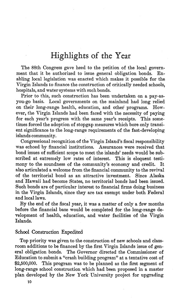 Annual report of the Governor of the Virgin Islands - Page 10