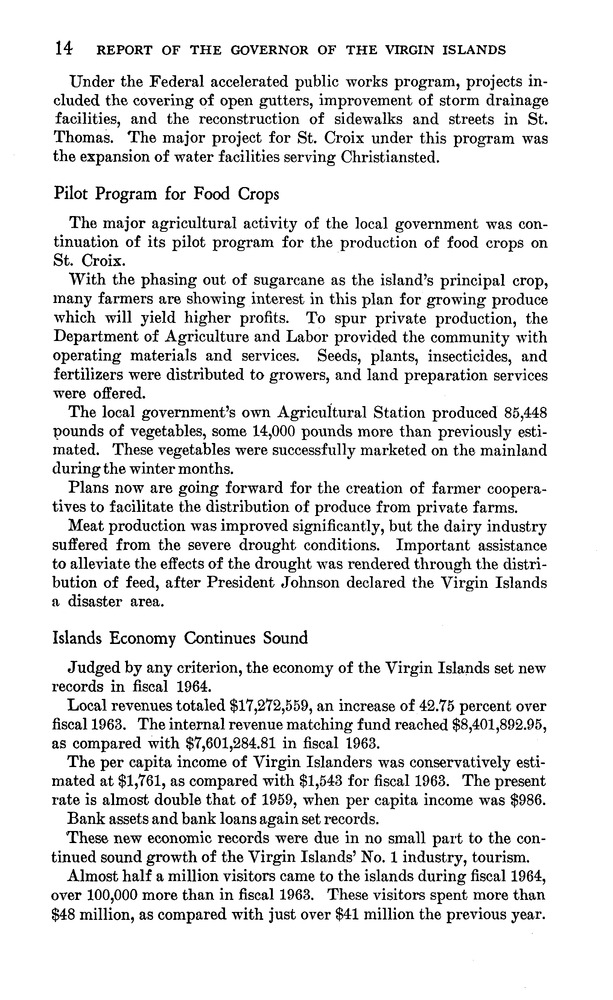 Annual report of the Governor of the Virgin Islands - Page 14