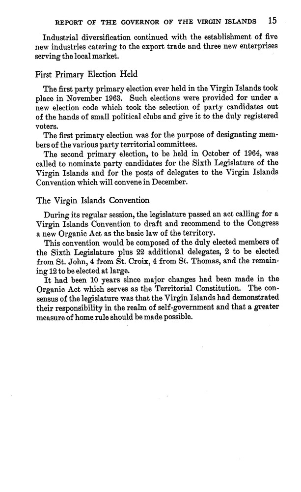 Annual report of the Governor of the Virgin Islands - Page 15