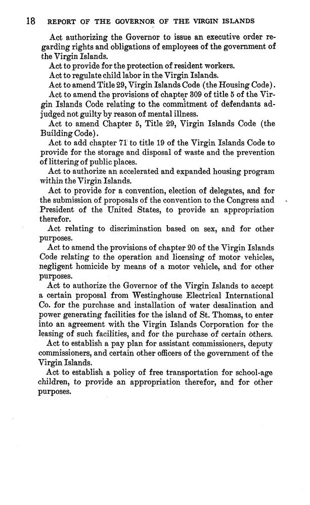 Annual report of the Governor of the Virgin Islands - Page 18