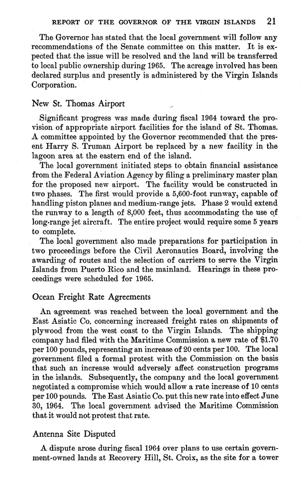 Annual report of the Governor of the Virgin Islands - Page 21