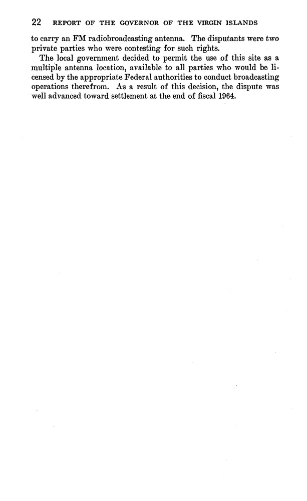 Annual report of the Governor of the Virgin Islands - Page 22