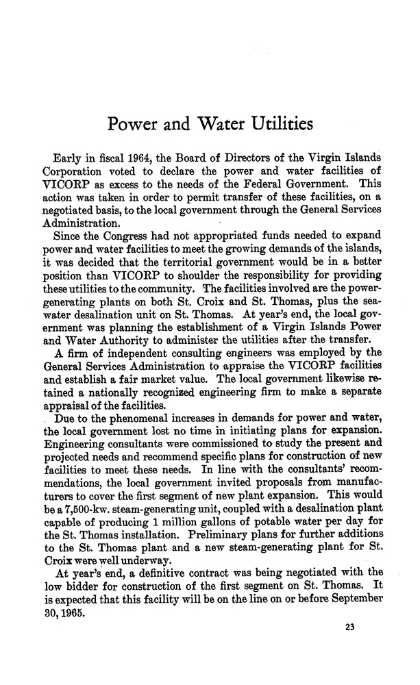 Annual report of the Governor of the Virgin Islands - Page 23