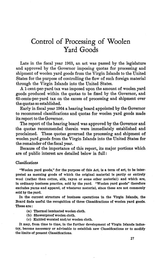 Annual report of the Governor of the Virgin Islands - Page 27