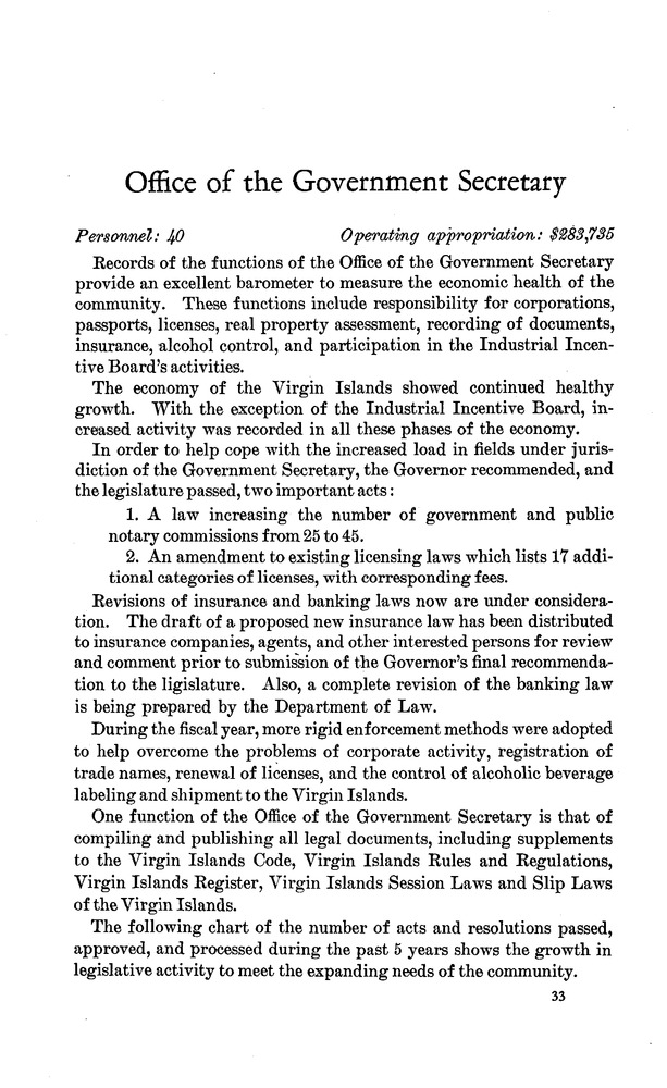 Annual report of the Governor of the Virgin Islands - Page 33