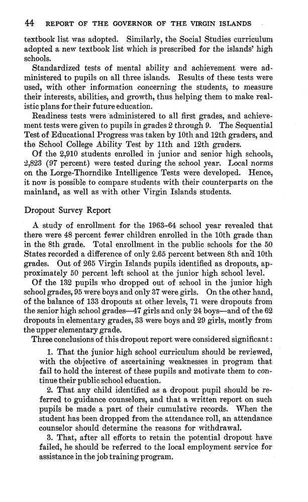 Annual report of the Governor of the Virgin Islands - Page 44