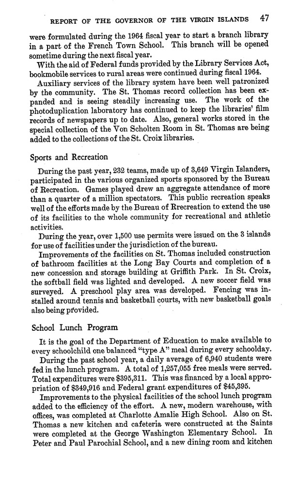 Annual report of the Governor of the Virgin Islands - Page 47