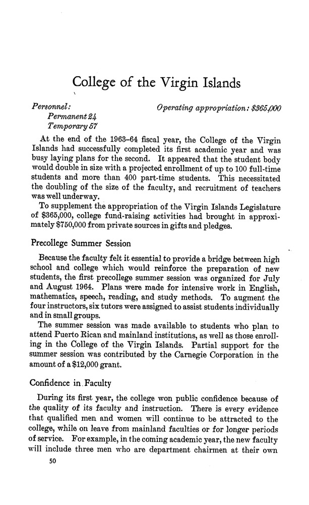 Annual report of the Governor of the Virgin Islands - Page 50