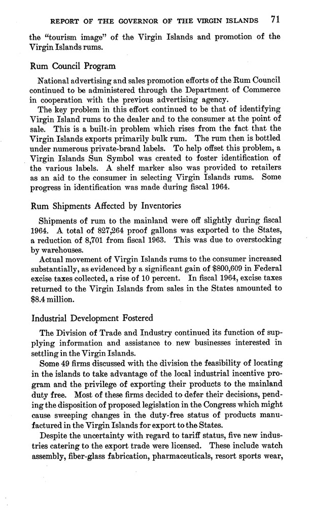 Annual report of the Governor of the Virgin Islands - Page 71