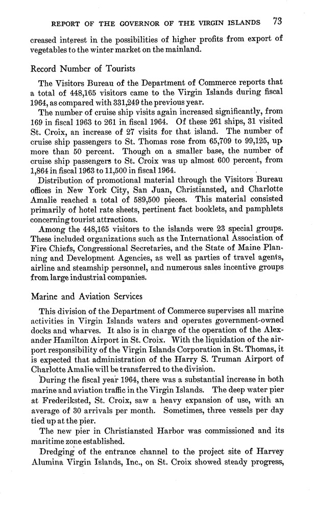 Annual report of the Governor of the Virgin Islands - Page 73