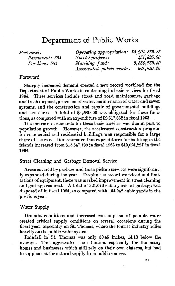 Annual report of the Governor of the Virgin Islands - Page 83