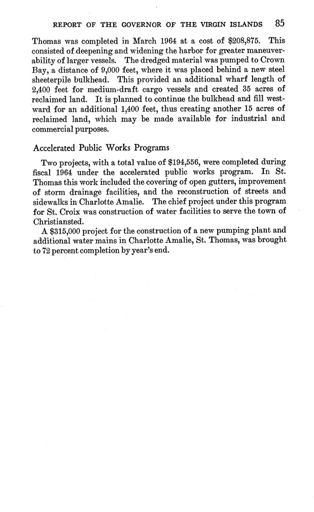 Annual report of the Governor of the Virgin Islands - Page 85