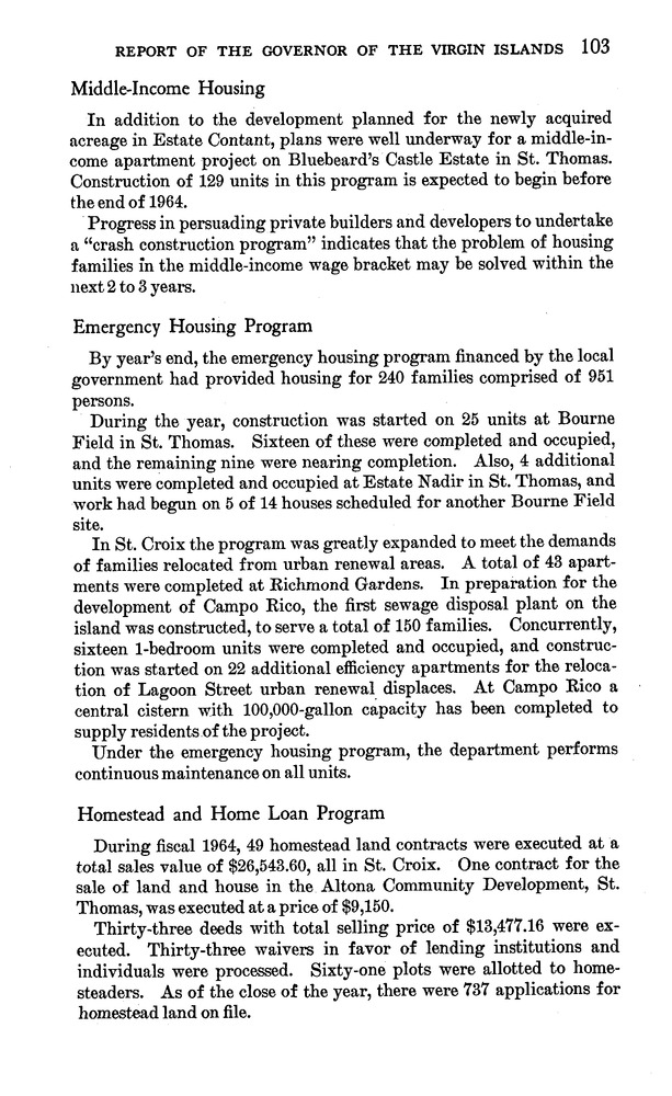 Annual report of the Governor of the Virgin Islands - Page 103