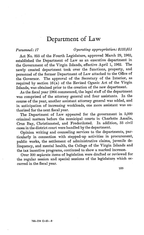 Annual report of the Governor of the Virgin Islands - Page 109