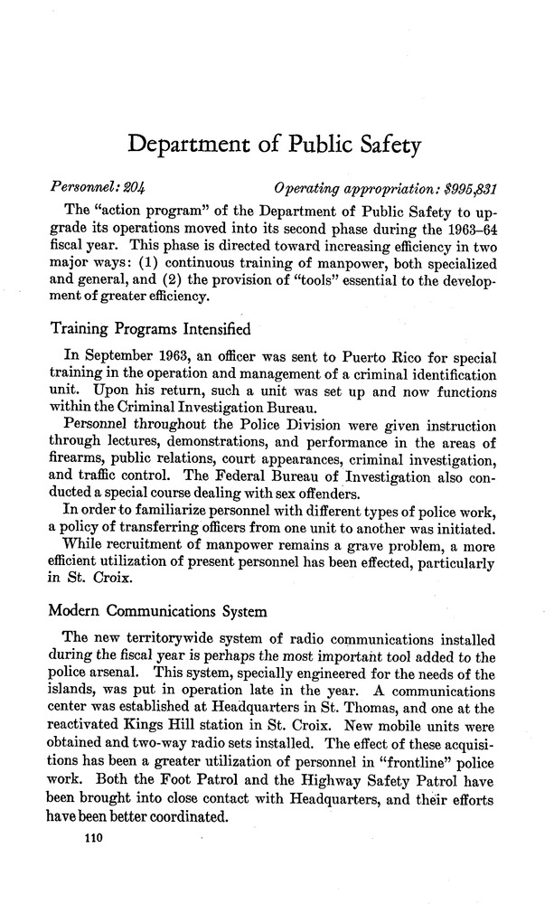 Annual report of the Governor of the Virgin Islands - Page 110