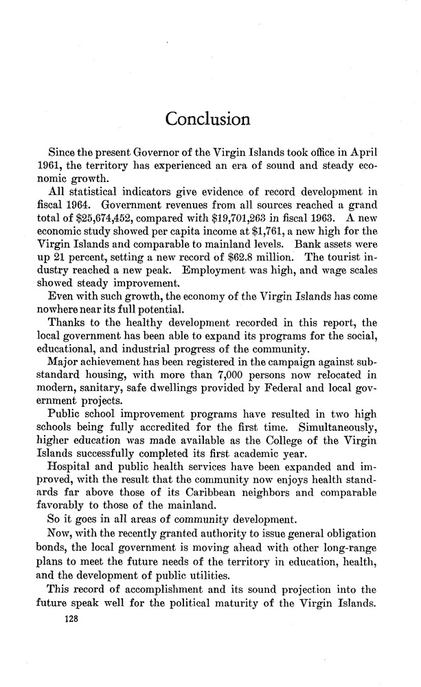 Annual report of the Governor of the Virgin Islands - Page 128