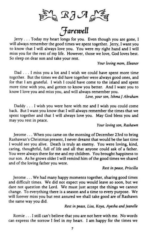 Funeral Booklet for Reese Jerome Abraham, Sr. - Page 5