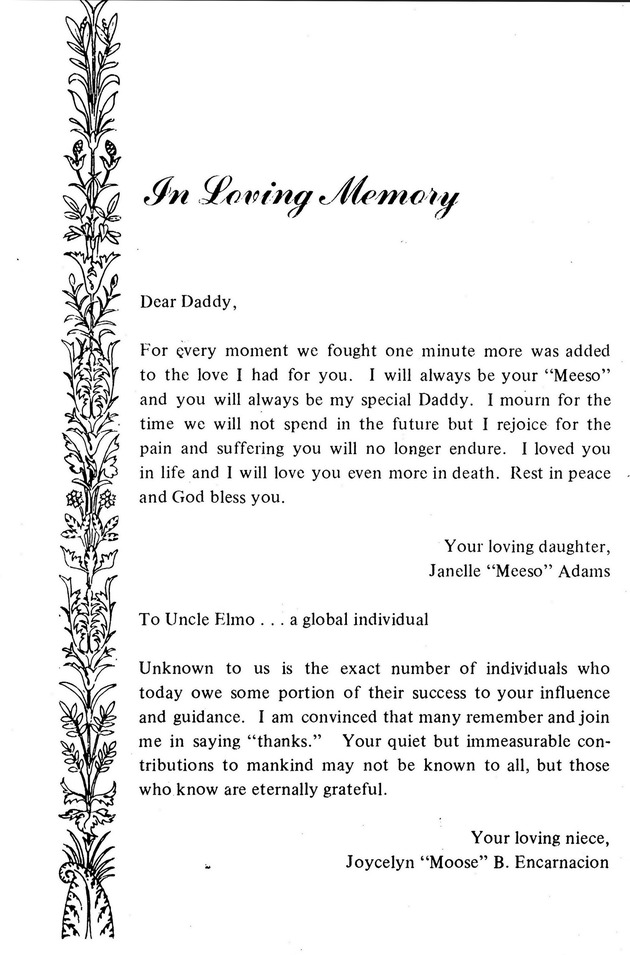 Funeral Booklet for Elmo Augustus Adams - Page 5