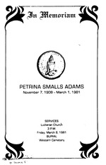 Funeral Booklet for Petrina Smalls Adams