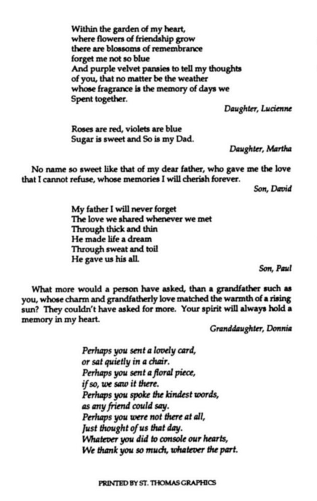 Funeral Booklet for Howell Alexander - Page 5