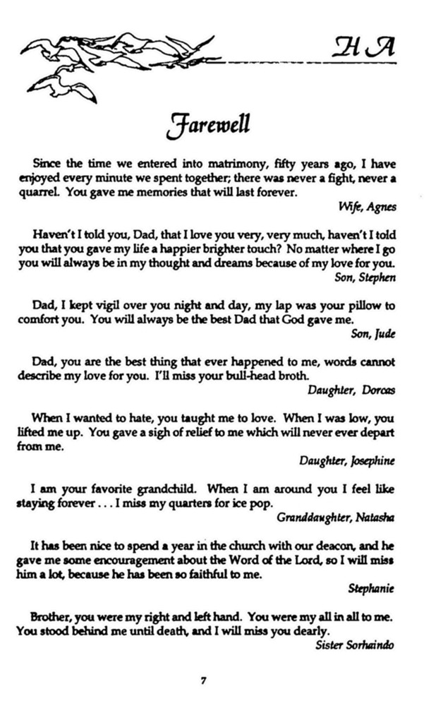 Funeral Booklet for Howell Alexander - Page 6