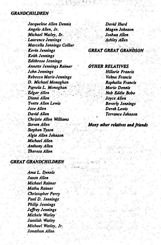 Funeral Booklet for James Fritzbert Allen - Page 5