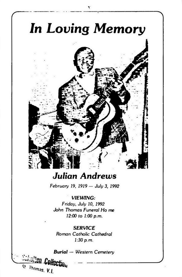 Funeral Booklet for Julian Andrews - Page 1