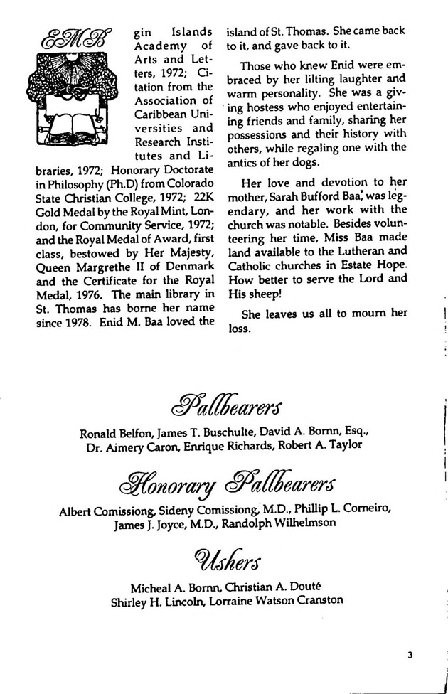 Funeral Booklet for Enid M. Baa - Page 5