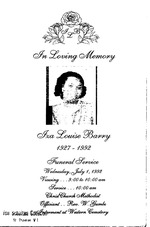 Funeral Booklet for Iza Louise Barry