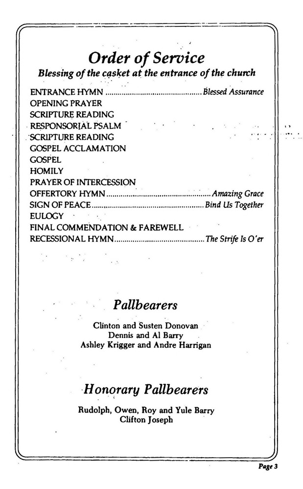 Funeral Booklet for Terence Barry, Jr. - Page 3