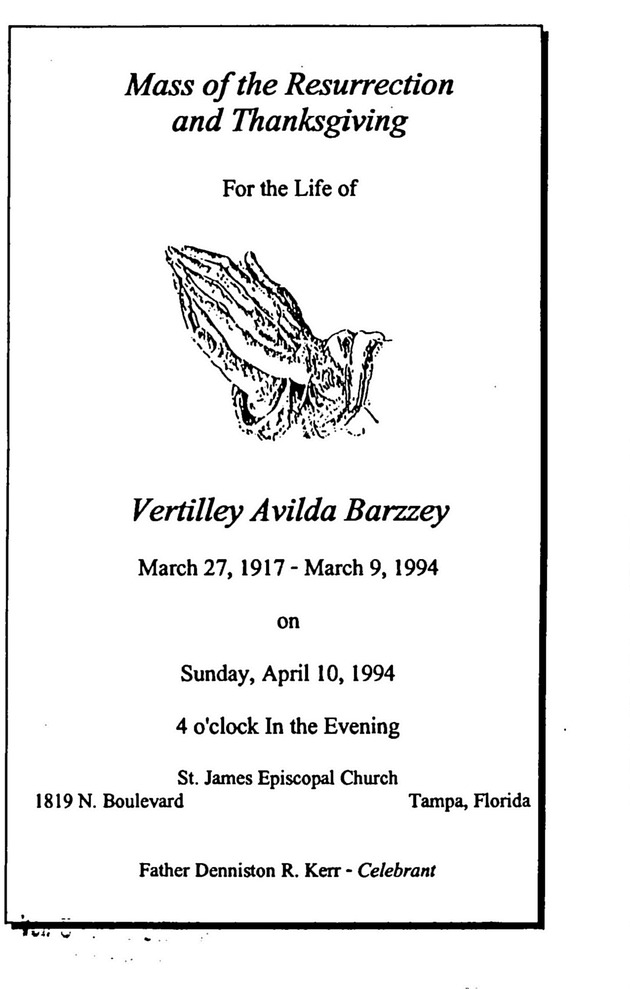 Funeral Booklet for Vertilley Avilda Barzzey - Page 10