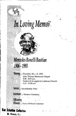 Funeral Booklet for Mercedes Bonelli Bastian