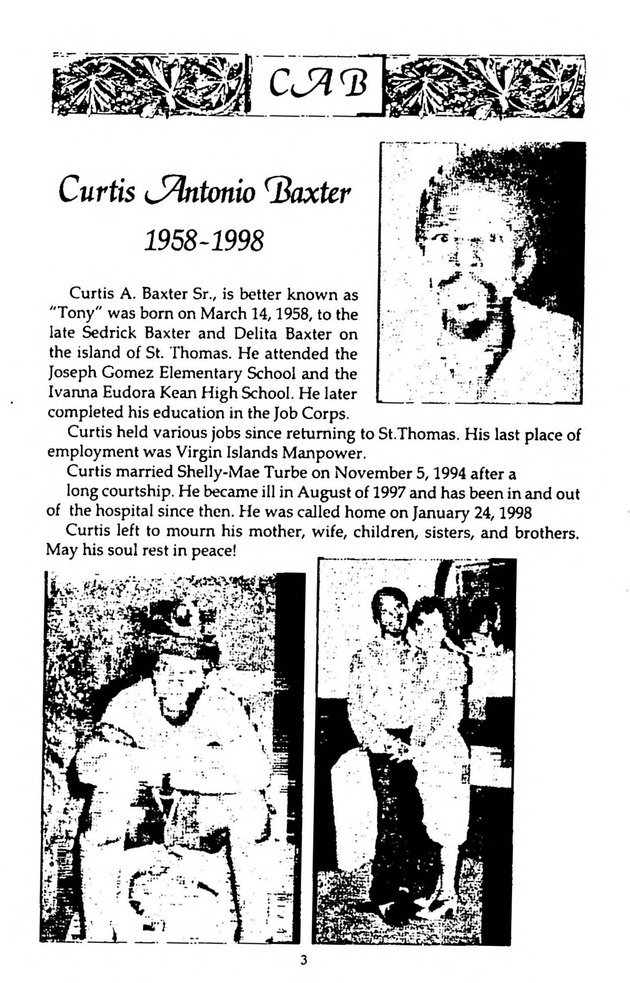 Funeral Booklet for Curtis Antonio Baxter, Sr. - Page 2