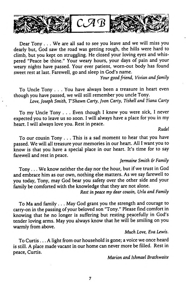 Funeral Booklet for Curtis Antonio Baxter, Sr. - Page 7