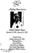 Funeral Booklet for Sedrick Hubert Baxter