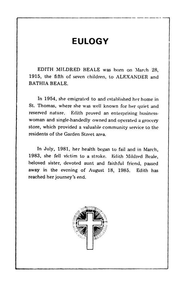 Funeral Booklet for Edith Mildred Beale - Page 3