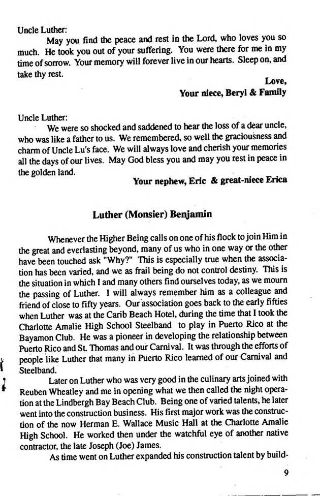 Funeral Booklet for Luther Emanuel Benjamin - Page 6