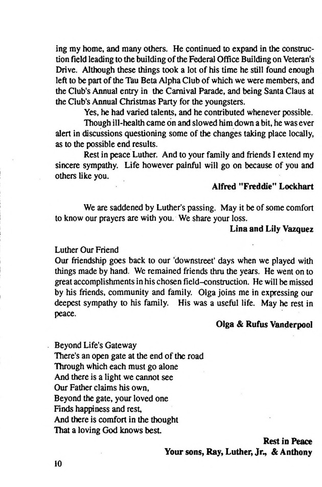 Funeral Booklet for Luther Emanuel Benjamin - Page 7