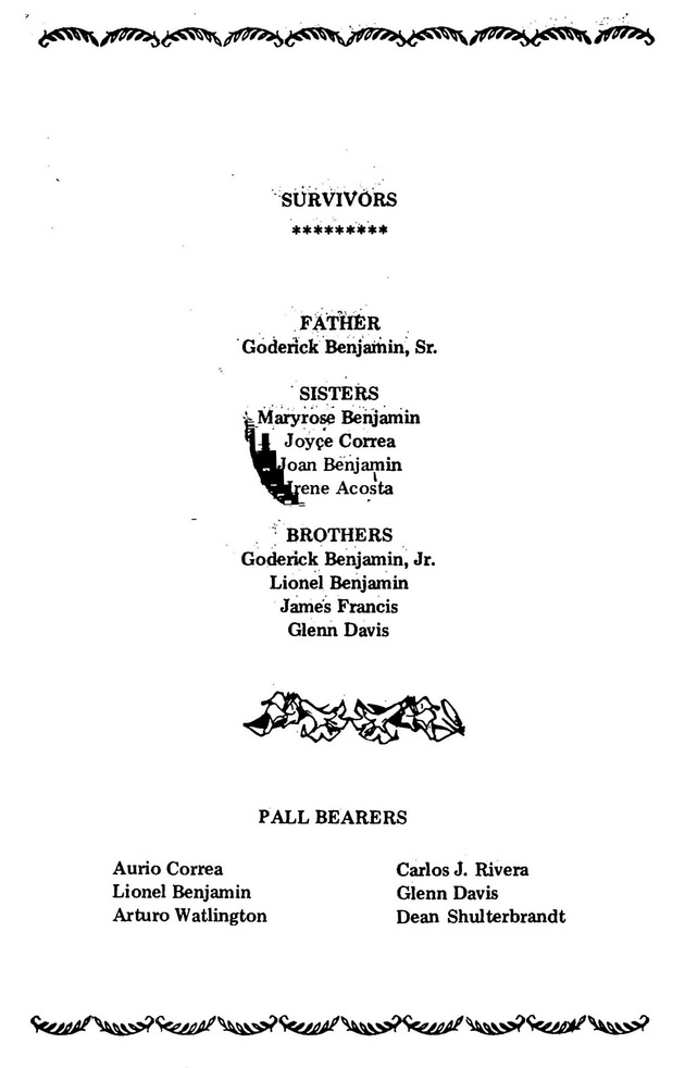 Funeral Booklet for Peter James Benjamin - Page 3