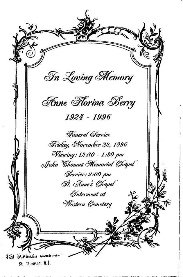 Funeral Booklet for Anne Florina Berry - Page 3