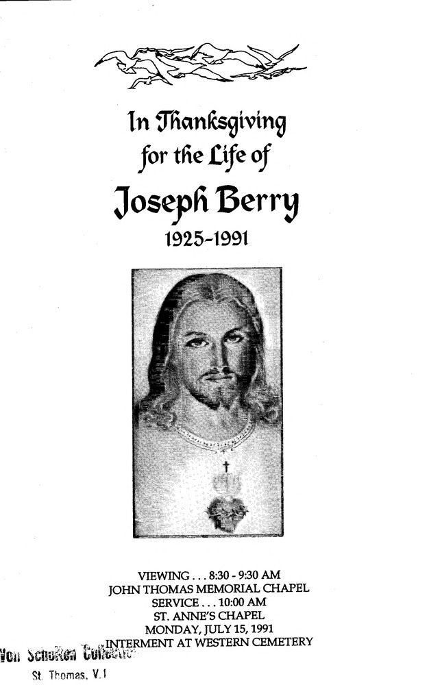 Funeral Booklet for Joseph Berry - Page 1