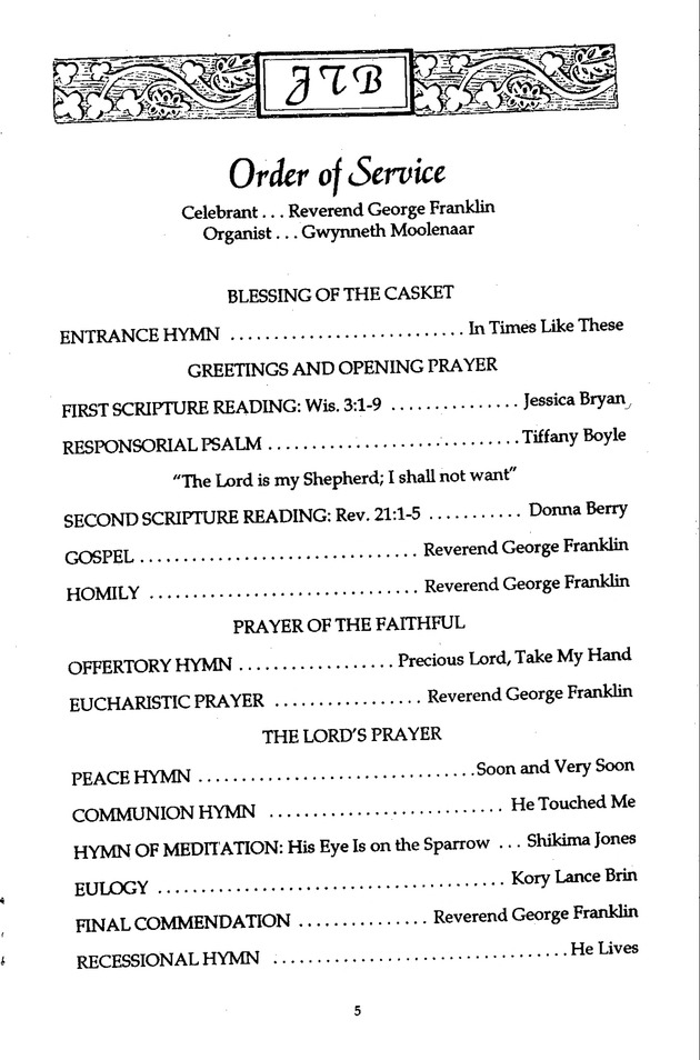 Funeral Booklet for Joseph Theodore Berry - Page 4