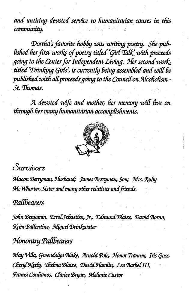 Funeral Booklet for Dortha Hackett Berryman - Page 3