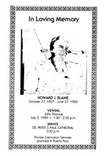 Funeral Booklet for Howard J. Blaine