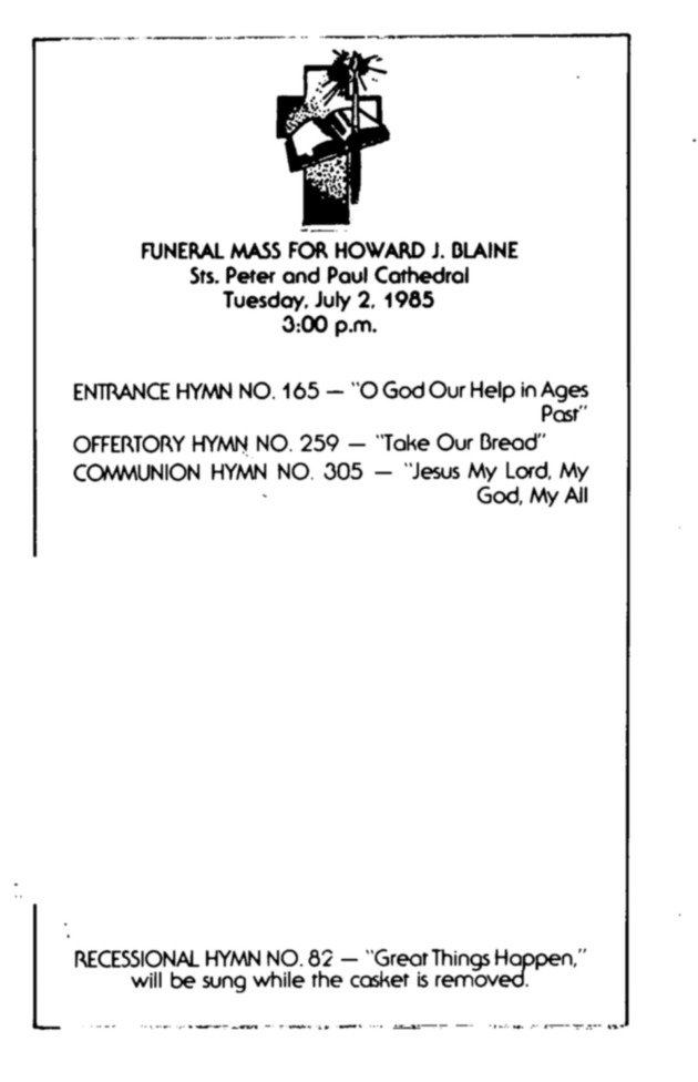 Funeral Booklet for Howard J. Blaine - Page 3