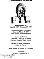 Funeral Booklet for Flavel, Sr. Blyden